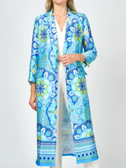 Favourbrook Pimlico Coat Blue Rockingham Silk Satin-Women Mother Of The Bride | Jackets & Coats