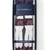Favourbrook Pink Bourgainville White Leather Silk Braces- Braces