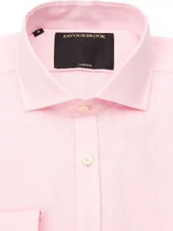 Favourbrook Pink Bridford Linen Cutaway Collar Shirt- Shirts