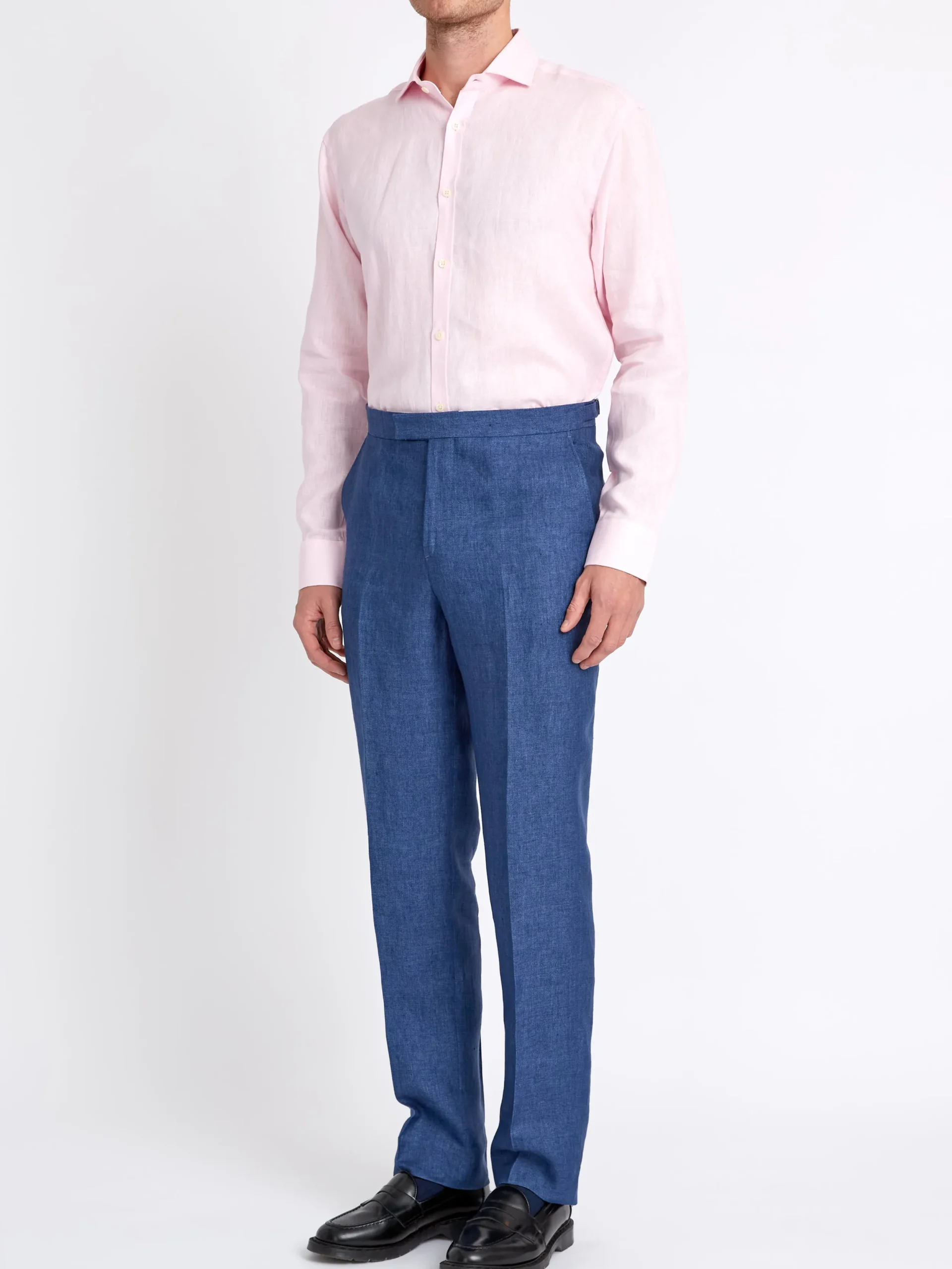Favourbrook Pink Bridford Linen Cutaway Collar Shirt- Shirts