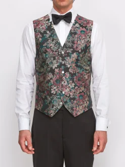 Favourbrook Pink Chatsworth Silk Single Breasted 6 Button Waistcoat- Waistcoats | Single Breasted Waistcoats