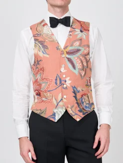 Favourbrook Pink Fulford Single Breasted 6 Button Waistcoat- Waistcoats | Single Breasted Waistcoats