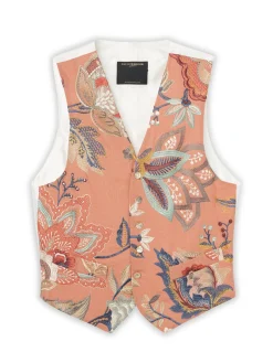 Favourbrook Pink Fulford Single Breasted 6 Button Waistcoat- Waistcoats | Single Breasted Waistcoats