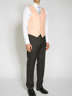 Favourbrook Pink Randwick Single Breasted 6 Button Piped Waistcoat- Waistcoats | Royal Ascot Waistcoats