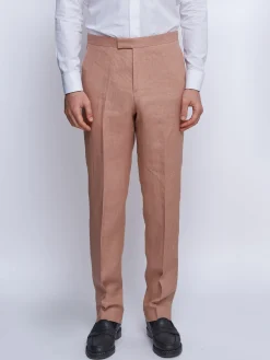Favourbrook Pink Sidmouth Linen Dress Trouser- Trousers | Suits