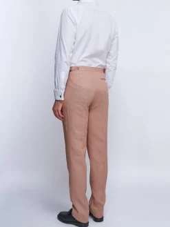 Favourbrook Pink Sidmouth Linen Dress Trouser- Trousers | Suits