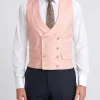 Favourbrook Pink Wolferton Double Breasted 8 Button Shawl Lapel Waistcoat- Waistcoats | Royal Ascot Waistcoats
