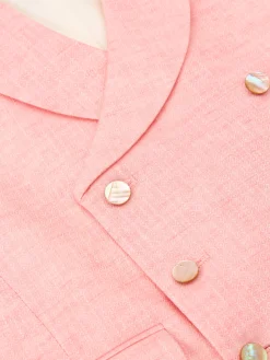 Favourbrook Pink Wolferton Double Breasted 8 Button Shawl Lapel Waistcoat- Waistcoats | Royal Ascot Waistcoats