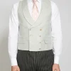 Favourbrook Pistachio Randwick Double Breasted 8 Button Shawl Lapel Piped Waistcoat - Ascot- Groomswear | Waistcoats