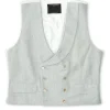 Favourbrook Pistachio Randwick Double Breasted 8 Button Shawl Lapel Piped Waistcoat- Waistcoats | Shawl Lapel Waistcoats