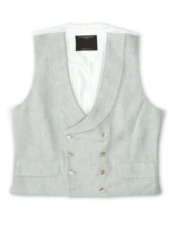 Favourbrook Pistachio Randwick Double Breasted 8 Button Shawl Lapel Piped Waistcoat- Waistcoats | Shawl Lapel Waistcoats