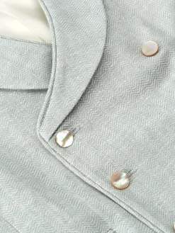 Favourbrook Pistachio Randwick Double Breasted 8 Button Shawl Lapel Piped Waistcoat- Waistcoats | Shawl Lapel Waistcoats