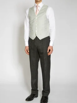 Favourbrook Pistachio Randwick Single Breasted 6 Button Piped Waistcoat- Waistcoats | Royal Ascot Waistcoats