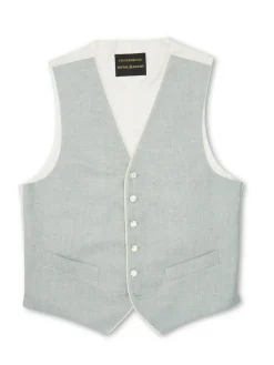 Favourbrook Pistachio Randwick Single Breasted 6 Button Piped Waistcoat- Waistcoats | Royal Ascot Waistcoats