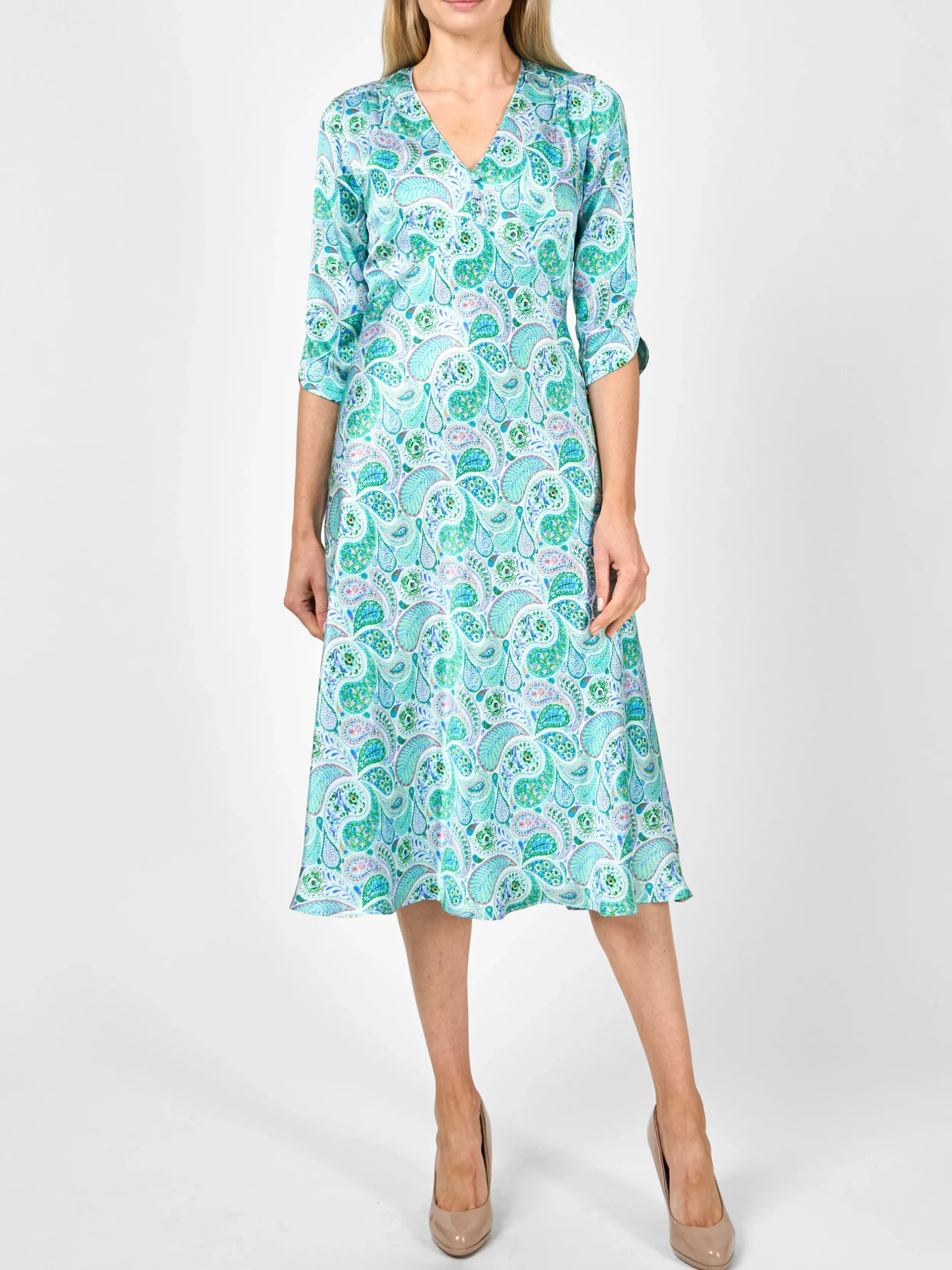 Favourbrook Poppy Dress Green Clarence Silk Satin-Women Mother Of The Bride | Dresses
