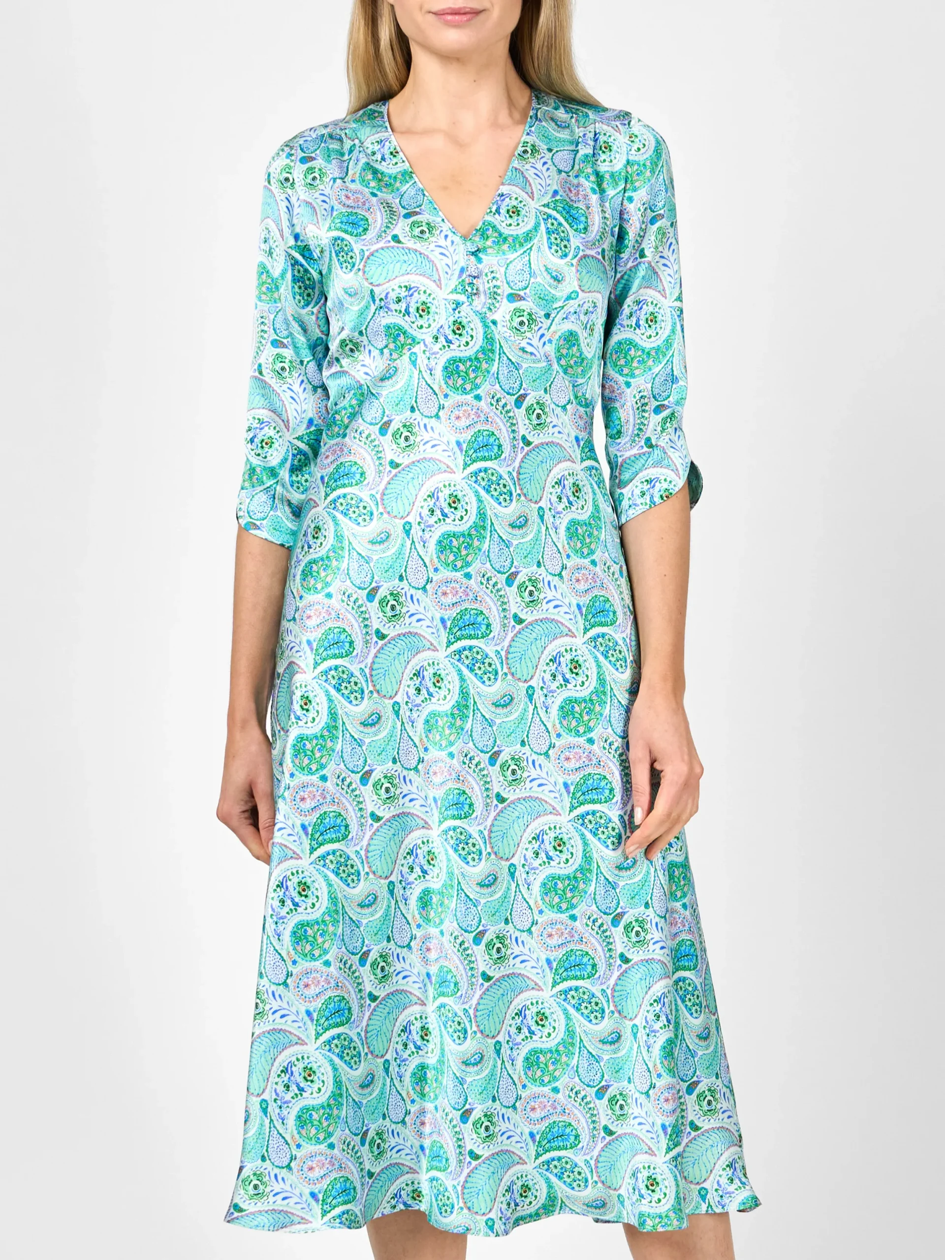 Favourbrook Poppy Dress Green Clarence Silk Satin-Women Mother Of The Bride | Dresses