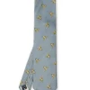 Favourbrook Powder Blue Gold Bees Silk Tie- Wedding Attire | Ties