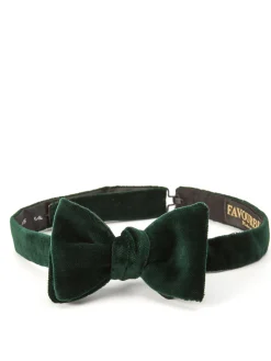 Favourbrook Racing Green Velvet Bow Tie- Bow Ties