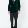 Favourbrook Racing Green Velvet Cotton Double Breasted Dinner Jacket- Occasionwear | Velvet Jackets