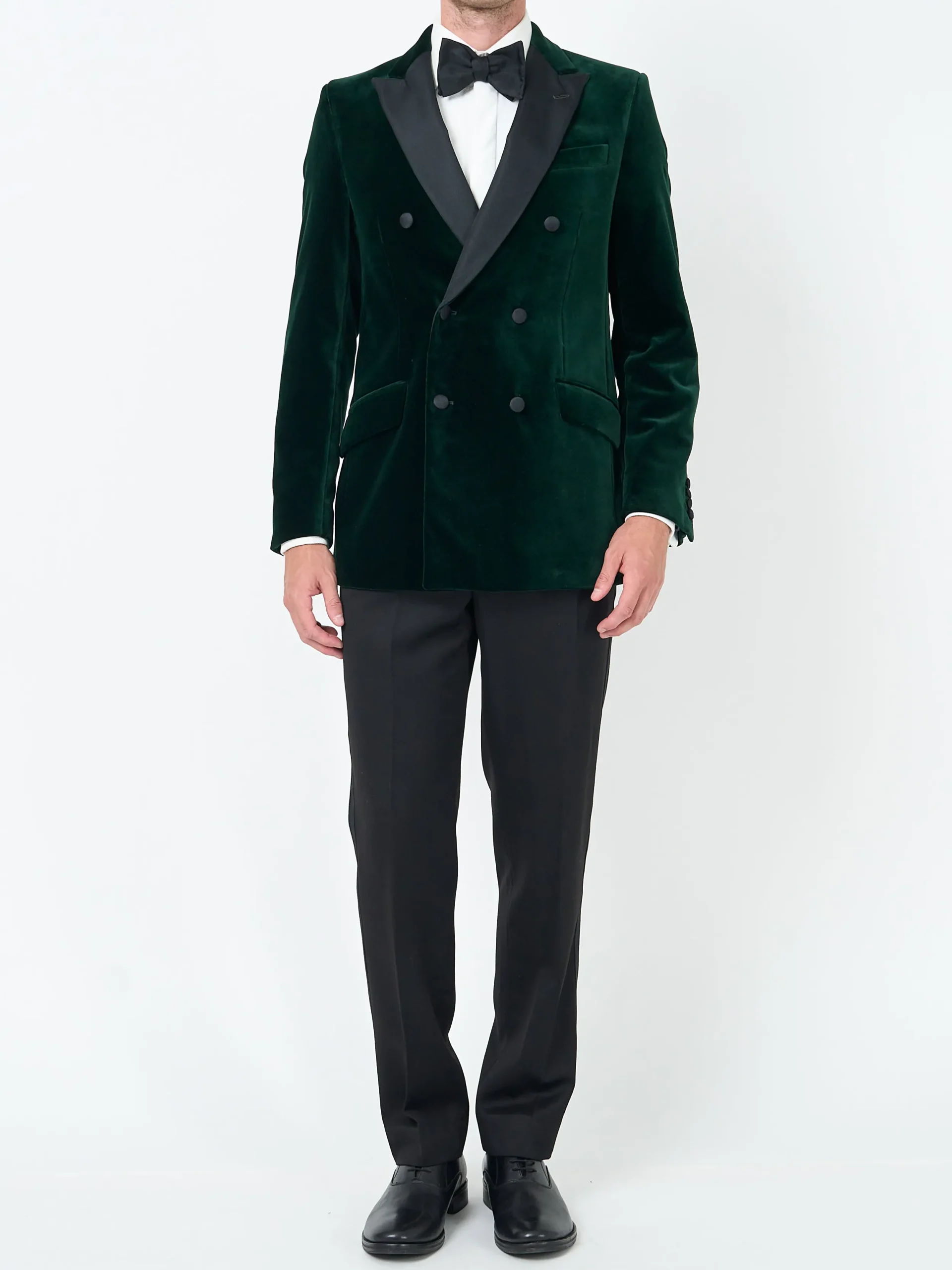 Favourbrook Racing Green Velvet Cotton Double Breasted Dinner Jacket- Occasionwear | Velvet Jackets