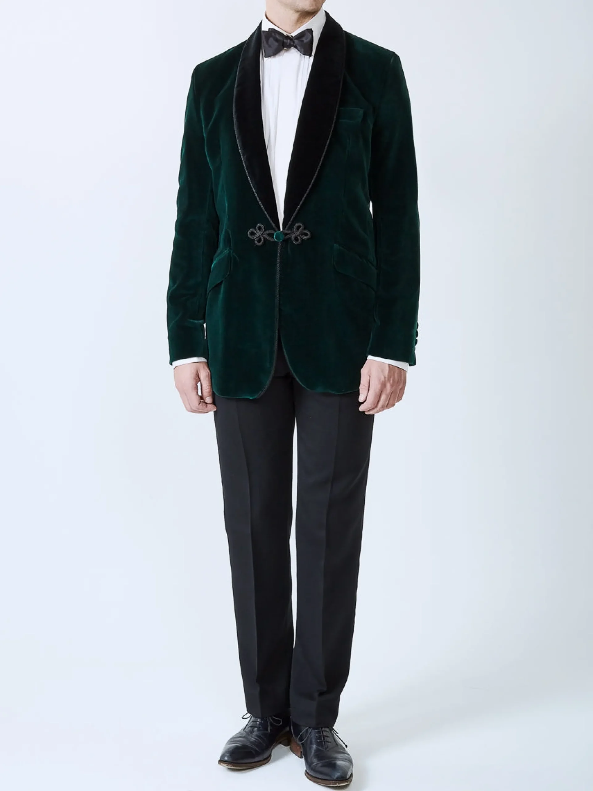Favourbrook Racing Green Velvet Single Breasted Grosvenor Smoking Jacket- Eveningwear | Velvet Jackets