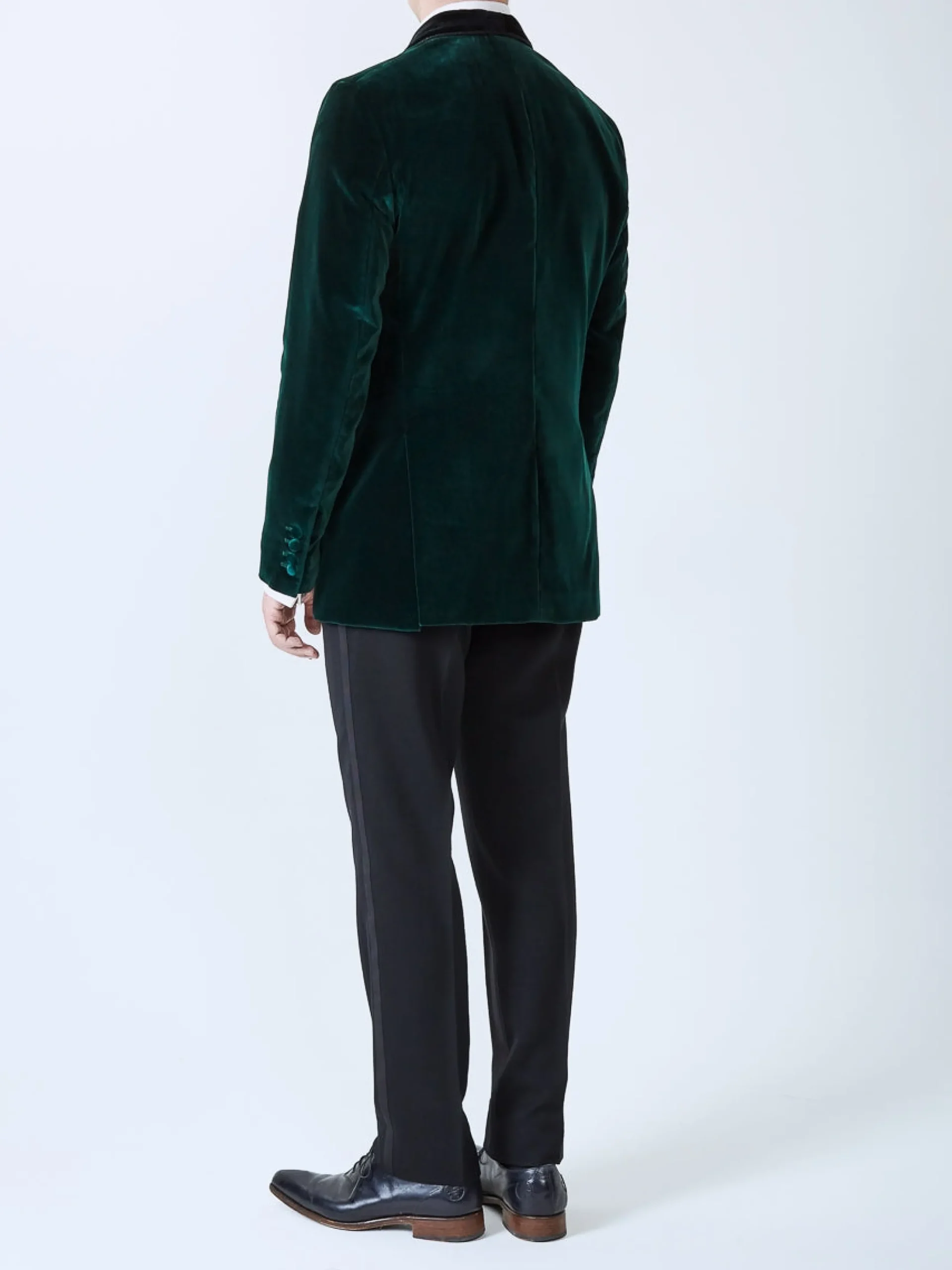 Favourbrook Racing Green Velvet Single Breasted Grosvenor Smoking Jacket- Eveningwear | Velvet Jackets