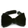 Favourbrook Racing Green Velvet with Green Gold Bees Contrast Large Party Bow Tie- Bow Ties