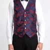 Favourbrook Red Bougainville Silk Single Breasted 6 Button Waistcoat- Waistcoats | Single Breasted Waistcoats