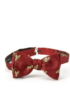 Favourbrook Red Gold Bees Silk Bow Tie- Eveningwear | Bow Ties