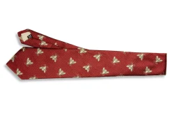 Favourbrook Red Gold Bees Silk Tie- Ties
