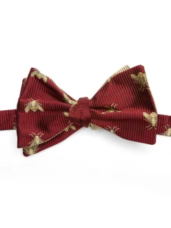 Favourbrook Red Gold Bees with Gold Bees Contrast Large Party Bow Tie- Bow Ties