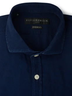 Favourbrook Rinse Indigo Rockwell Cotton Cutaway Collar Shirt- Shirts
