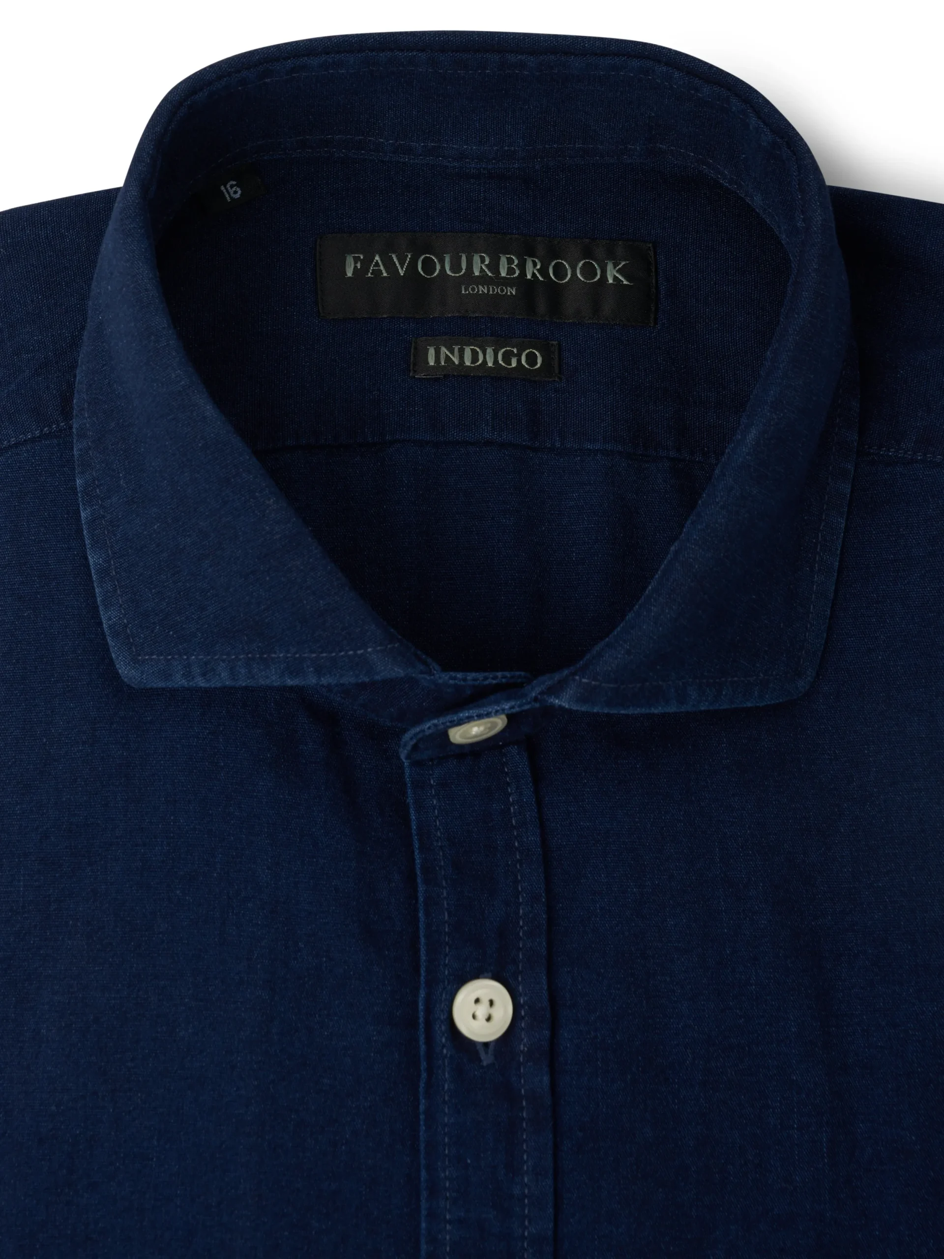 Favourbrook Rinse Indigo Rockwell Cotton Cutaway Collar Shirt- Shirts