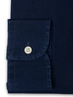 Favourbrook Rinse Indigo Rockwell Cotton Cutaway Collar Shirt- Shirts