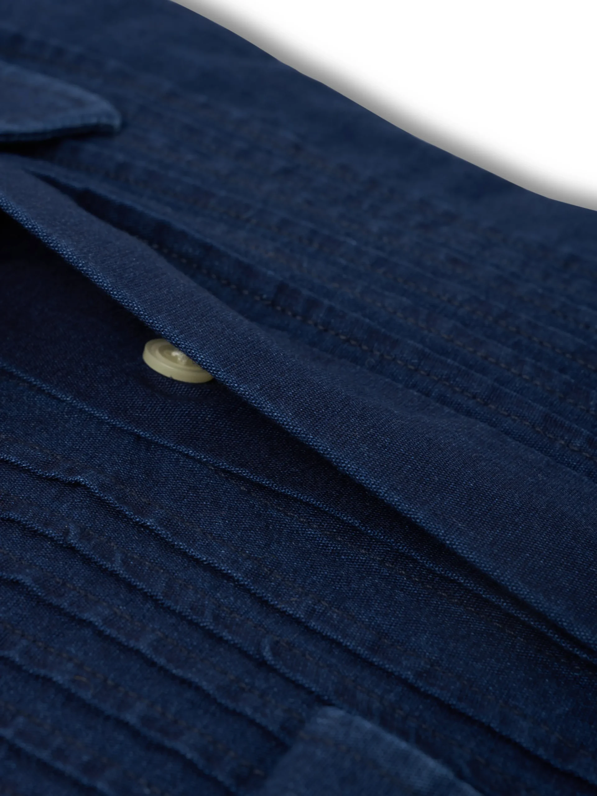 Favourbrook Rinse Indigo Rockwell Cotton Pleated Pintuck Dress Shirt- Shirts