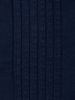 Favourbrook Rinse Indigo Rockwell Cotton Pleated Pintuck Dress Shirt- Shirts