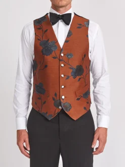 Favourbrook Rust Grantham Single Breasted 6 Button Waistcoat- Waistcoats | Single Breasted Waistcoats