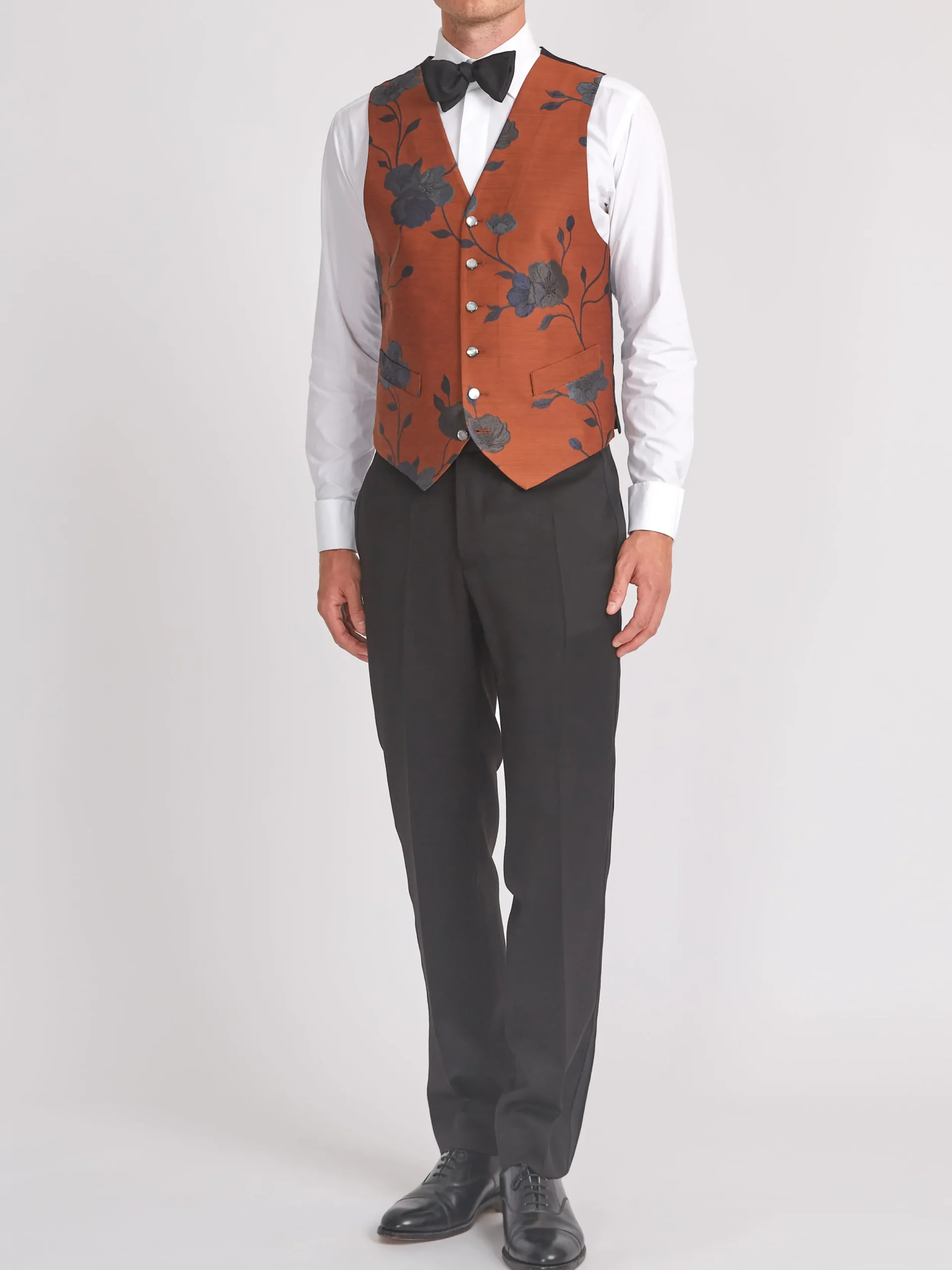 Favourbrook Rust Grantham Single Breasted 6 Button Waistcoat- Waistcoats | Single Breasted Waistcoats