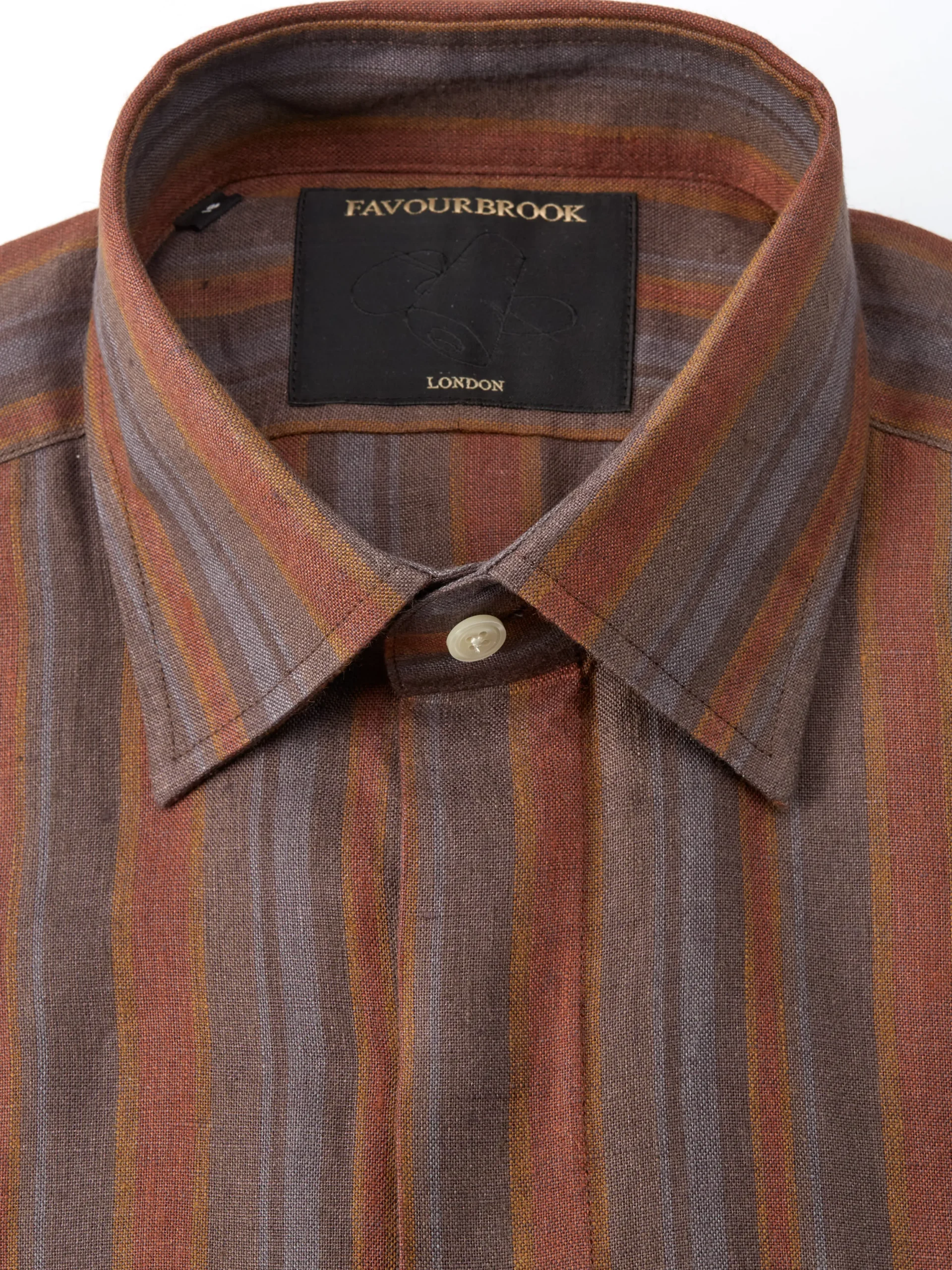 Favourbrook Rust Multi Perran Linen Ivy Shirt- Shirts