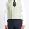 Favourbrook Sage Green Randwick Double Breasted 8 Button Shawl Lapel Piped Waistcoat- Royal Ascot | Wedding Attire