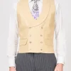 Favourbrook Sand Randwick Double Breasted 8 Button Shawl Lapel Piped Waistcoat- Wedding Attire | Waistcoats