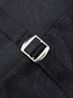 Favourbrook Sapphire Blue Velvet Cotton Single Breasted 6 Button Waistcoat- Waistcoats | Single Breasted Waistcoats