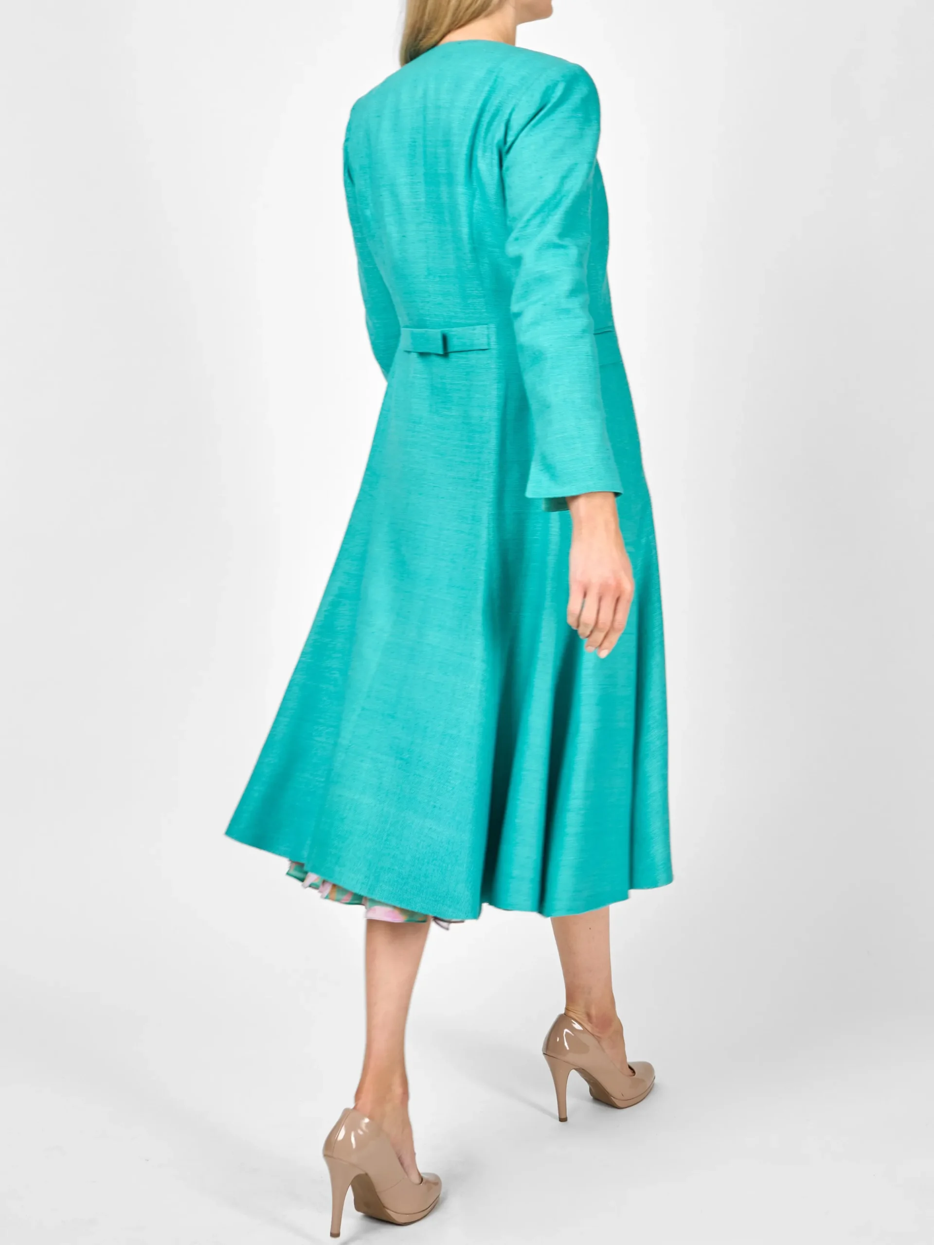 Favourbrook Savoy Coat Jade Katmandu Silk Tasar-Women Raceday | Mother Of The Bride