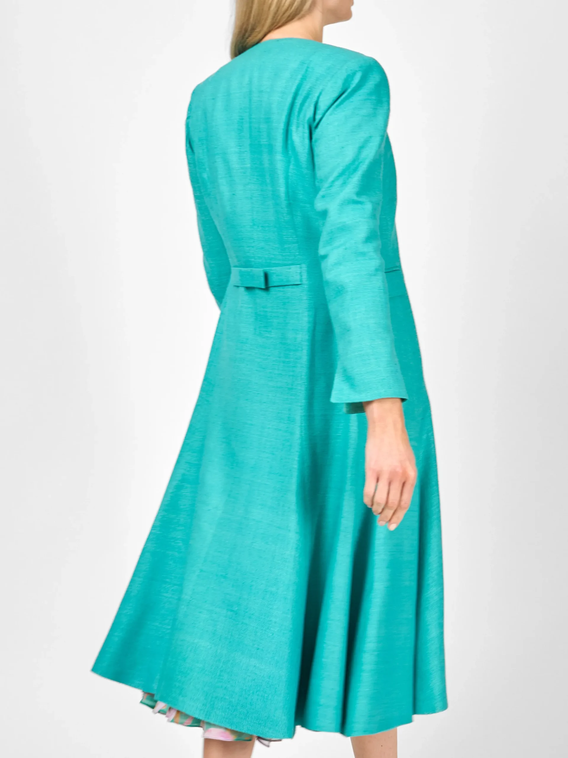 Favourbrook Savoy Coat Jade Katmandu Silk Tasar-Women Raceday | Mother Of The Bride