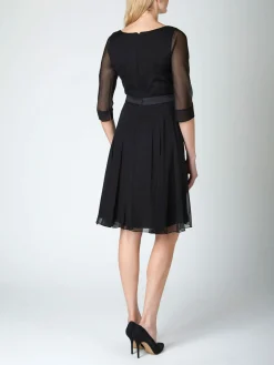 Favourbrook Serena Circle Dress Black Georgette Silk Georgette-Women Eveningwear | Eveningwear