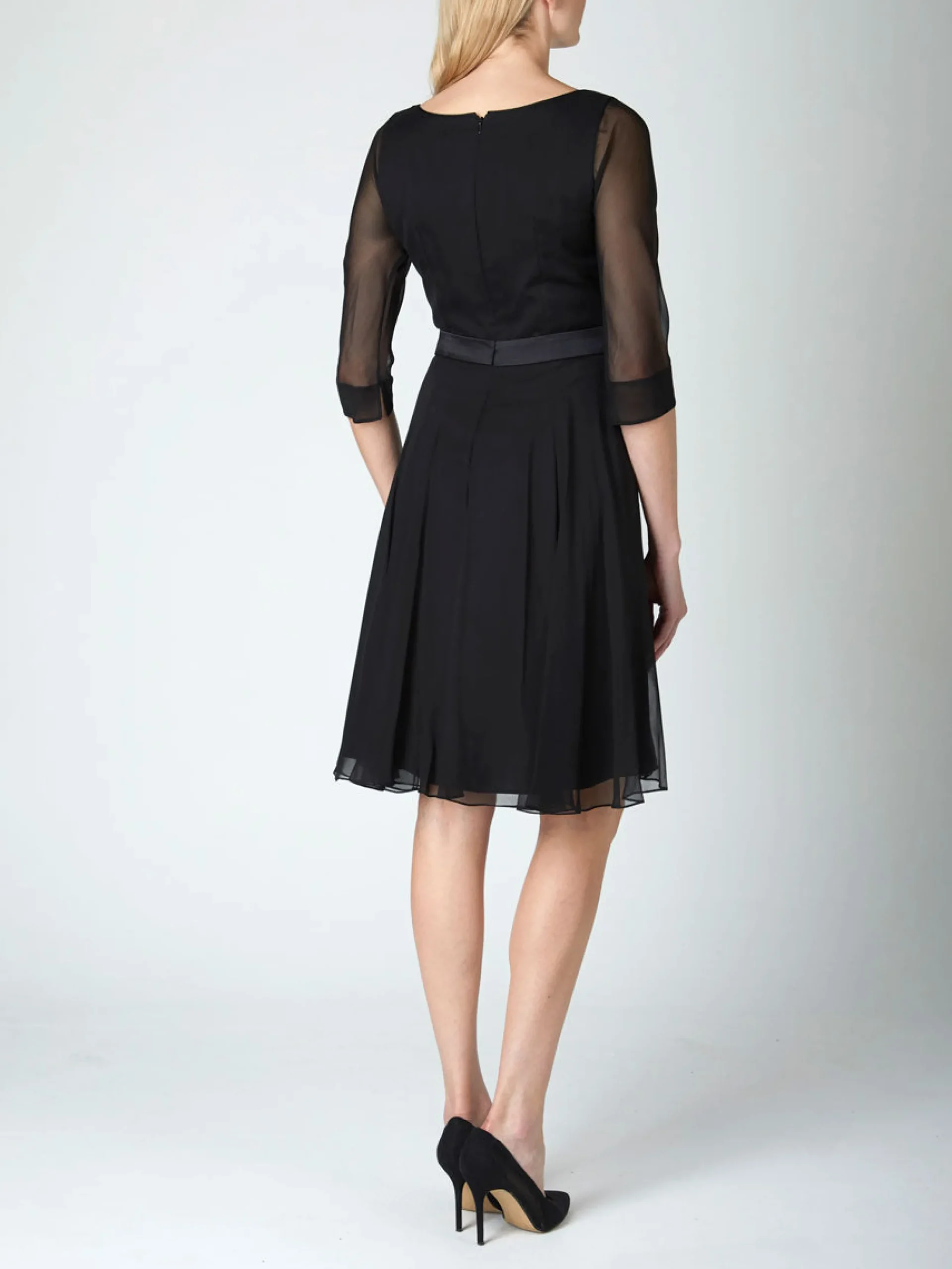 Favourbrook Serena Circle Dress Black Georgette Silk Georgette-Women Eveningwear | Eveningwear