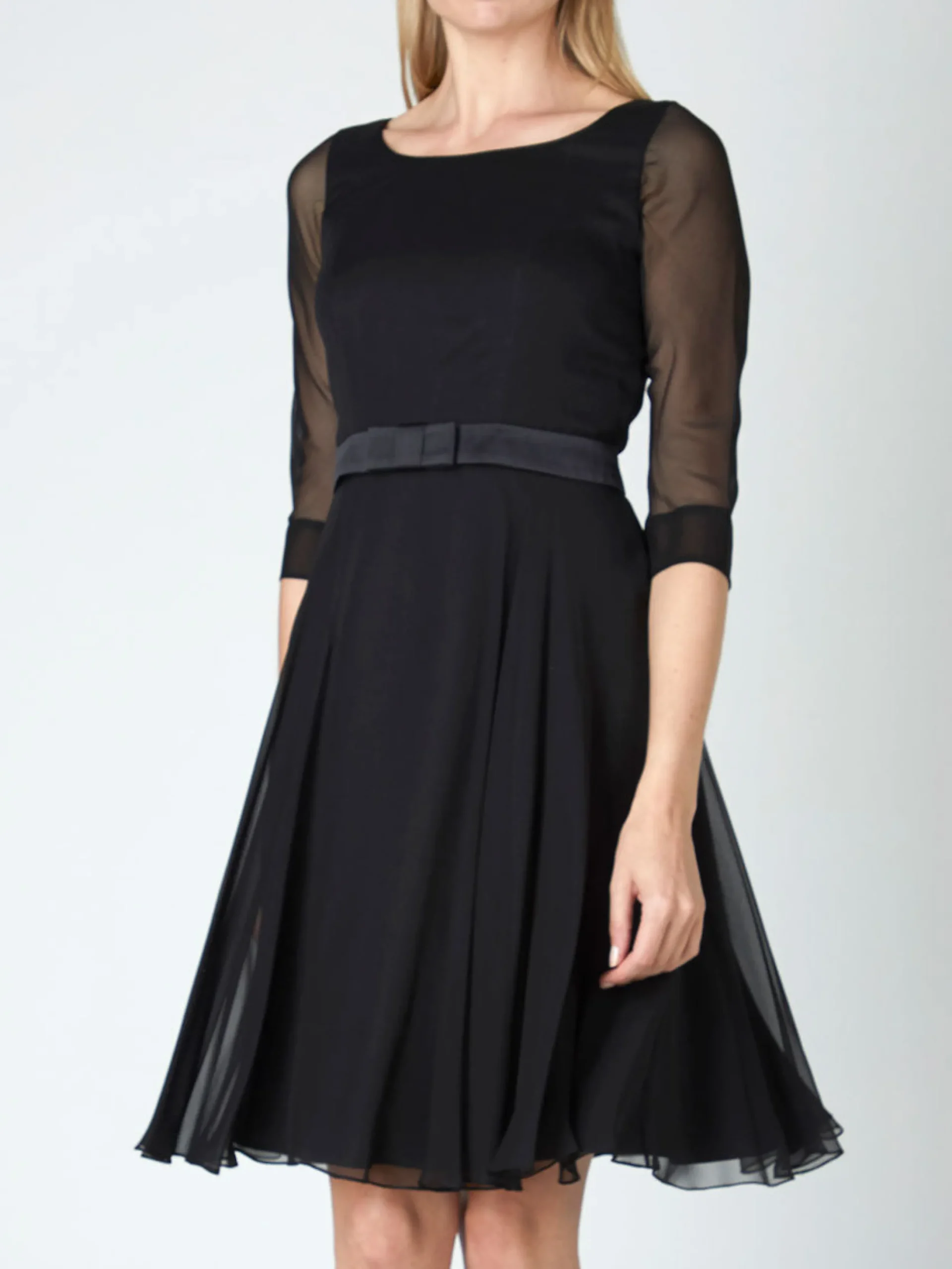 Favourbrook Serena Circle Dress Black Georgette Silk Georgette-Women Eveningwear | Eveningwear