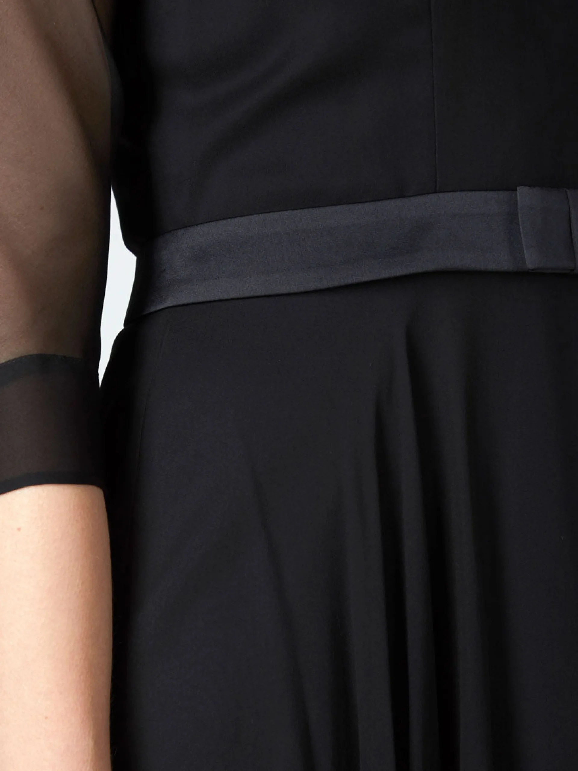 Favourbrook Serena Circle Dress Black Georgette Silk Georgette-Women Eveningwear | Eveningwear