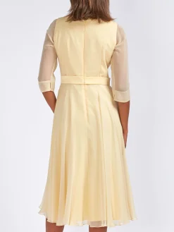 Favourbrook Serena Circle Dress Buttermilk Plain Silk Georgette-Women Mother Of The Bride | Dresses