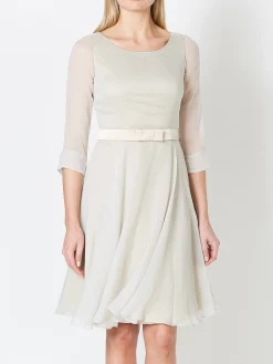 Favourbrook Serena Circle Dress Grey Glacier Plain Silk Georgette-Women Mother Of The Bride | Dresses